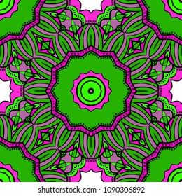 Seamless art deco floral pattern with modern style ornament on color background. For wallpaper, cover book, fabric, scrapbooks