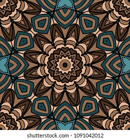 Seamless art deco floral pattern with modern style ornament on color background. For wallpaper, cover book, fabric, scrapbooks