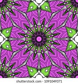 Seamless art deco floral pattern with modern style ornament on color background. For wallpaper, cover book, fabric, scrapbooks