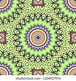 Seamless art deco floral pattern with modern style ornament on color background. For wallpaper, cover book, fabric, scrapbooks