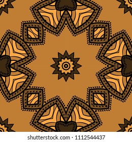 Seamless art deco floral pattern with modern style ornament on color background. For wallpaper, cover book, fabric, scrapbooks