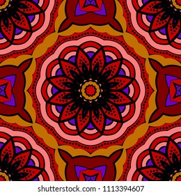 Seamless art deco floral pattern with modern style ornament on color background. For wallpaper, cover book, fabric, scrapbooks