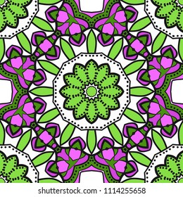 Seamless art deco floral pattern with modern style ornament on color background. For wallpaper, cover book, fabric, scrapbooks