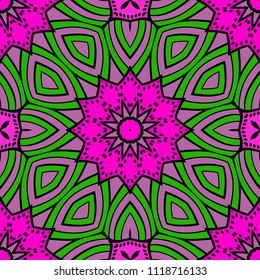 Seamless art deco floral pattern with modern style ornament on color background. For wallpaper, cover book, fabric, scrapbooks