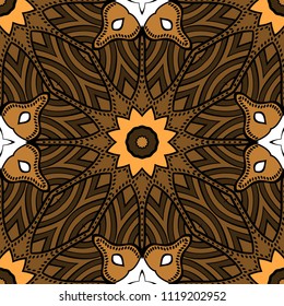 Seamless art deco floral pattern with modern style ornament on color background. For wallpaper, cover book, fabric, scrapbooks