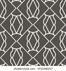 Seamless art deco geometric black and white pattern