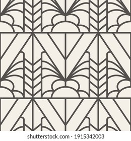 Seamless art deco geometric black and white pattern