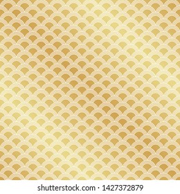 Seamless Art Deco golden scallop pattern background