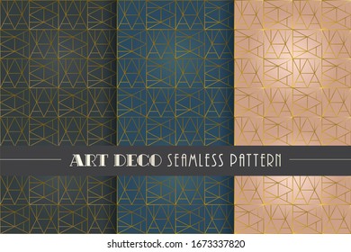 Patrón vectorial geométrico inspirado en Art Déco sin inconvenientes