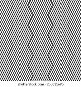 Seamless art deco optical chevron mountains pattern vector