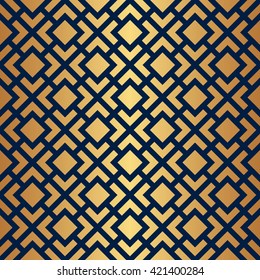 Seamless Art Deco Pattern with Gold Gradient