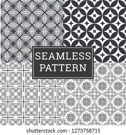Seamless Art Deco Pattern Texture Decorative Background Set.