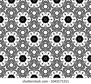 seamless art deco patterns. Simple monochrome geometric texture. Abstract design elements. Vector illustration