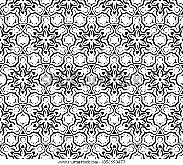 Seamless Art Deco Patterns Simple Monochrome Stock Vector