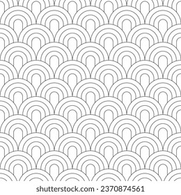 Seamless Art Deco Scallop Pattern Background Texture