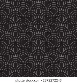 Seamless Art Deco Scallop Pattern Background Texture
