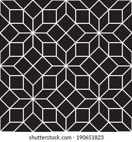 Seamless Art Deco Tracery Trellis Texture Pattern Background - Black and White