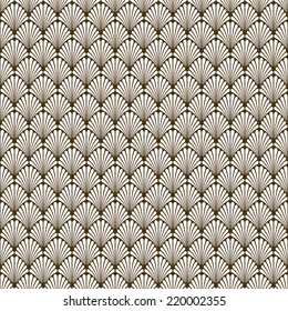 Seamless Art Deco Vector Scallop Pattern Texture