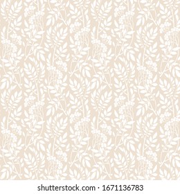 Seamless Art Deco vintage pattern with sprigs and berries.