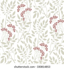 seamless Art Deco vintage pattern with sprigs and berries