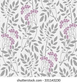 seamless Art Deco vintage pattern with sprigs and berries