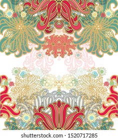 Seamless art nouveau border decor, "Sea anemone"
