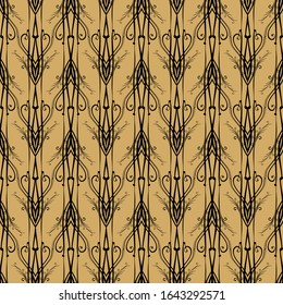 Seamless Art Nouveau pattern. Openwork shod seamless lattice in Art Nouveau style.