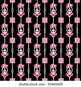 Seamless art nouveau shining flowers pattern