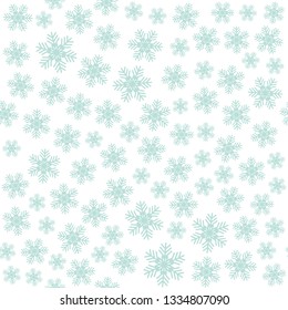 Seamless art pattern with snowflakes on white background