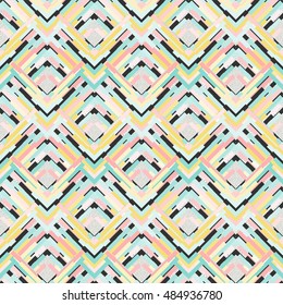 Seamless art. Retro wallpaper. Memphis backdrop. Avant-garde design. Vintage illustration. Bauhaus graphic. Postmodernism pattern. Hipster ornament. Futuristic print. Geometry background. Vector.
