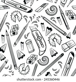 seamless art tools pattern vector illustration