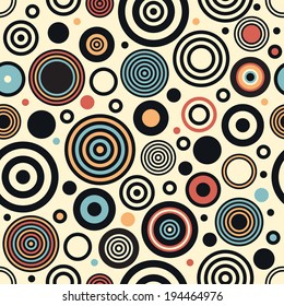 Seamless art vector circle geometric pattern background