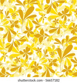 Seamless Art Yellow Plant Wallpaper Stock Vector (Royalty Free ...