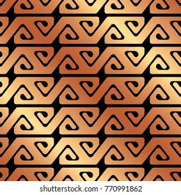 Seamless art-deco ornamental pattern with golden gradient. Template for design. Vector illustration