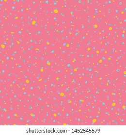 Seamless artistic creative splash blots pattern. yellow and pink abstract seamless ink stains untidy background. Vector illustration