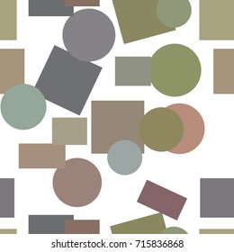 Seamless artistic ellipse & square box background pattern abstract. Vector illustration graphic.