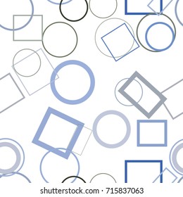 Seamless artistic ellipse & square box background pattern abstract. Vector illustration graphic.