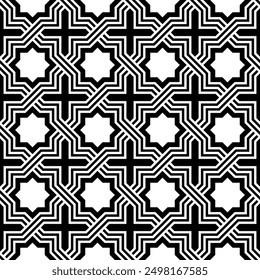 Seamless artistic pattern of decorative lines. Repeating Geometric patterns of printable vector.
