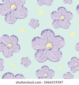 seamless artistic style flower pattern motif