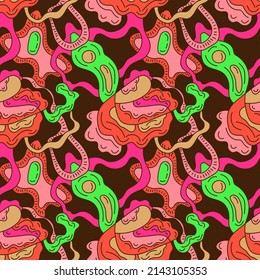 Seamless artwork with abstract psychedelic  pattern 