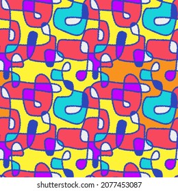 Seamless artwork with colorful wave shapes