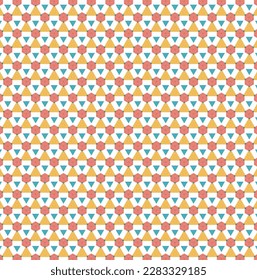 Seamless Artwork Creative Optical Tile Wallpaper Retro Art Graphic Paint Interior Vintage Paper Colorful Classic Background Shape Print Texture Modern Geometric Design Pattern.