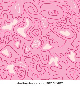 Seamless artwork with cute hand drawn abstract line pattern