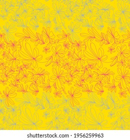 Obra de arte sin inconvenientes con flores dibujadas a mano ornamentadas