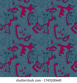 Seamless artwork with strange abstract pattern.