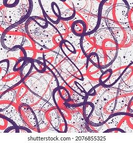 Seamless artwork with wave grunge chaotic lines