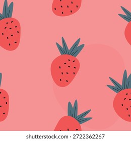 Seamless Arty and Pop Strawberries