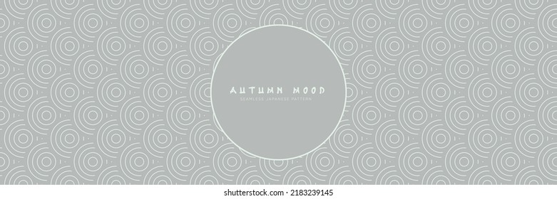 Seamless asian background pattern. Autumn fall style classic design. Gray minimal geometric wavy lines and curvy waves. Traditional japanese vintage ornament.