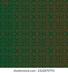 Seamless asian background pattern. Autumn oriental premium design. Green and gold abstract geometric lines. Traditional japanese vintage ornament