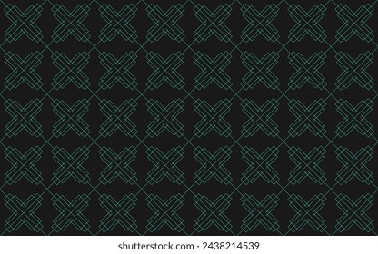Patrón de fondo asiático sin fisuras. Otoño oriental diseño premium. Líneas onduladas geométricas abstractas verdes y doradas y ondas curvas. Adorno vintage tradicional japonés.